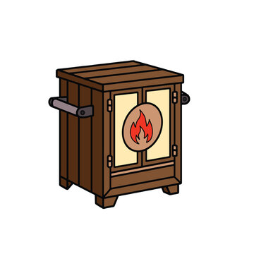 Vector illustration of a wood-fired oven