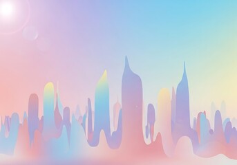 Fototapeta premium Soft Colorful Abstract Skyline with Gradient Light