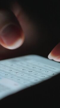 Female hands typing text on smartphone close-up.