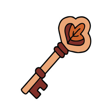 Classic brown key vector