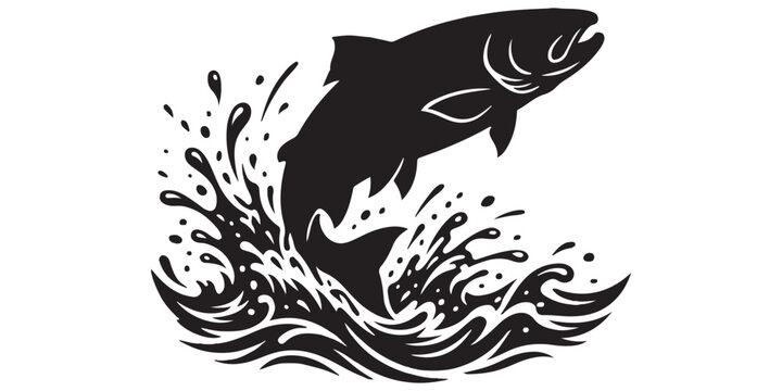 Black shark jumping out of water