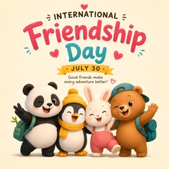 Fototapeta premium International friendship day animals celebration