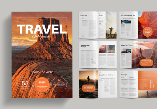 Travel Magazine Template Layout