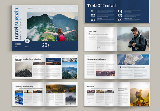 Travel Magazine Landscape Template Layout