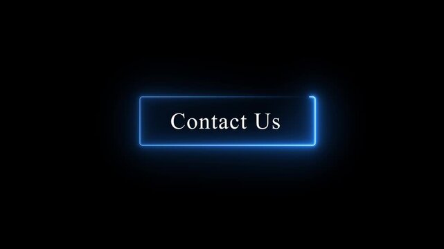 Animated contact us button with glowing neon blue light effects and smooth minimalist motion for corporate websites and modern digital marketing interface user experience