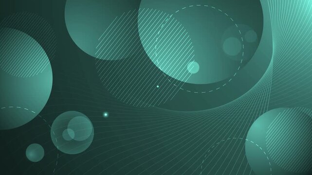 Abstract background with soft circles thin curved lines and light glow Modern monochrome design animation