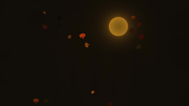 Seamless looping vj loop with glowing shapes and dark background