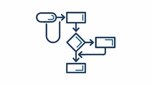 Abstract Digital Process Flow Chart in Halftone Dotted Style