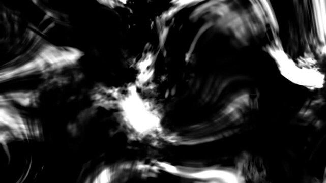 Abstract swirling white smoke particles in dark void cinematic slow motion with bokeh