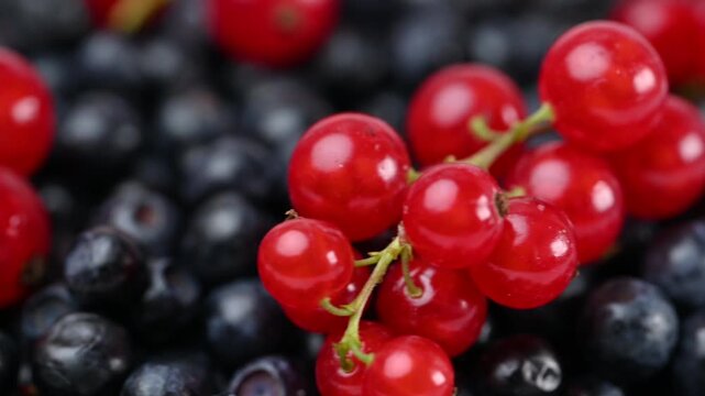  video of ripe wild blueberries and currants