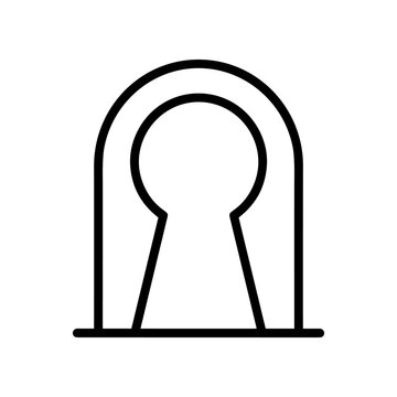 Simple black keyhole icon outline.