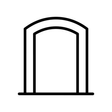 Simple black line arch doorway symbol.