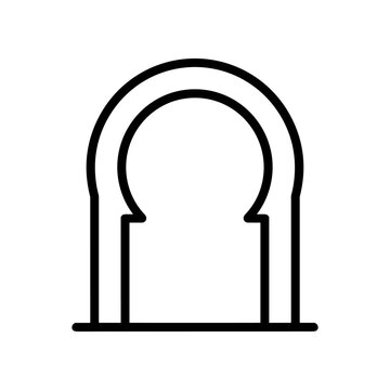 Simple black line art archway symbol.