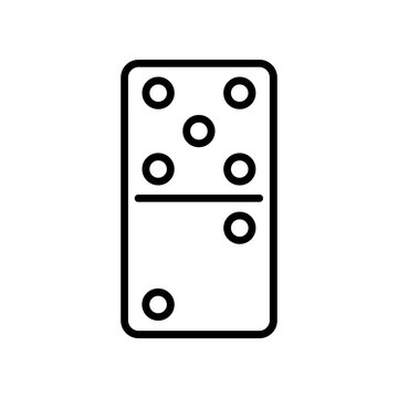 Black and white domino game piece.