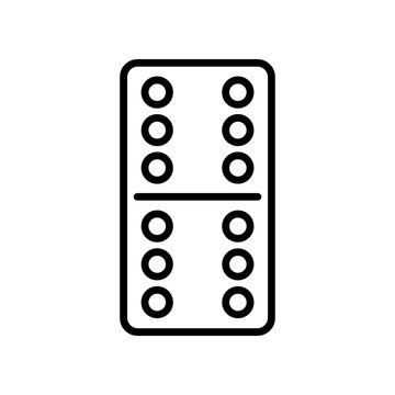 Black and white domino game piece.