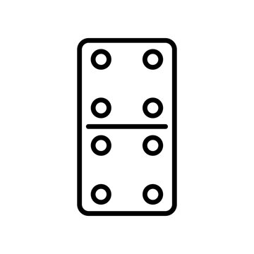 Black and white domino game piece.