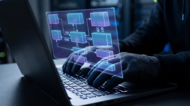Cross Platform DevOps Workflow API Integration Grid with Interconnected Cloud Architecture Block Graphics and Data Pipeline Paths