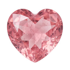 Fototapeta premium Pink Heart Shaped Gemstone Isolated Transparent Background PNG Image