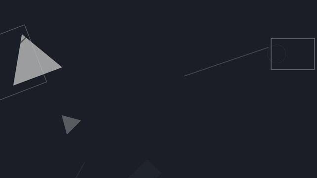 Animated geometric shapes transitioning with subtle motion graphics in a dark digital background