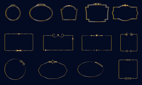 Golden Frames set with Elegant Borders and Luxury Labels