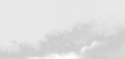 Clouds float in the sky during daylight hours above a clear horizon with a soft gray appearance, on a transparent background © Liubov