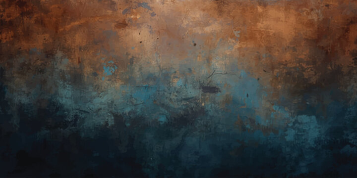 Abstract Grungy Background with Teal and Rusty Orange Textured Surface