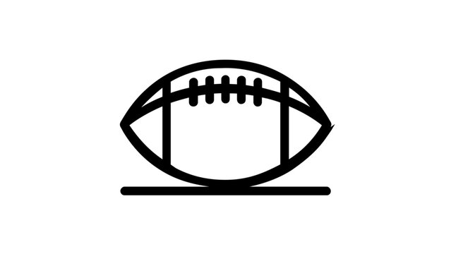 Clean flat vector line icon depicting an American football, useful for coaching diagrams, mobile sports menus, ticketing, and team content.