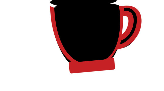 Clean flat vector line icon of a diner coffee mug with handle, ideal for cafe menus, breakfast offers, restaurant signs, and hot drink apps.