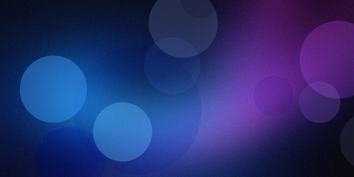 Abstract background with floating blue and purple circular bokeh light orbs on soft dark textured gradient overlay atmosphere.