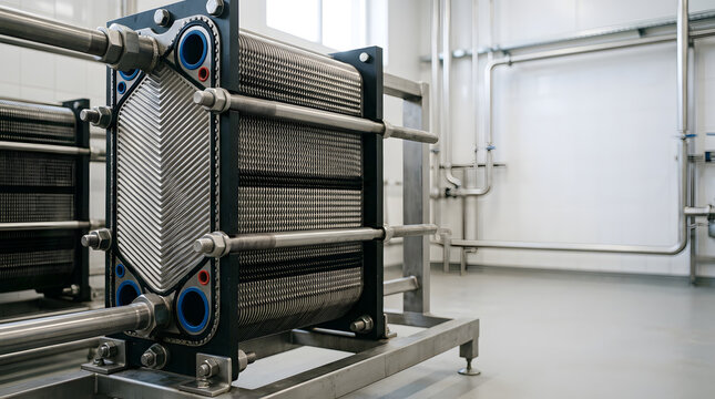 industrial stainless steel plate heat exchanger for hygienic dairy beverage pharmaceutical and food processing temperature control system