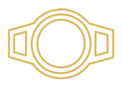 A clean flat vector line icon of a championship belt suggests a title win, perfect for wrestling, boxing, esports, or contest reward interfaces.