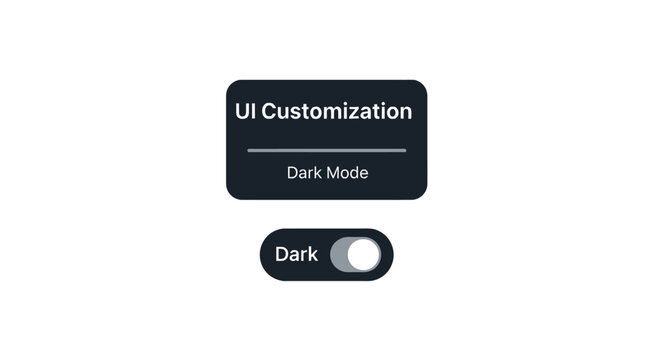 User interface customization dark mode toggle switch