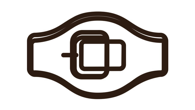 A clean flat vector line icon depicts a title belt with central plate, useful for sports awards, combat games, and league champion layouts.