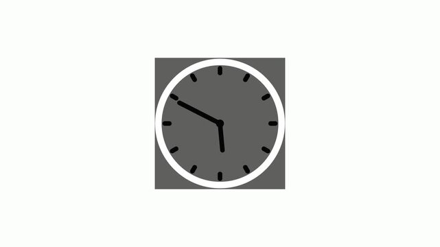 Simple analog clock isolated showing the time and symbolizing deadlines and planning animation
