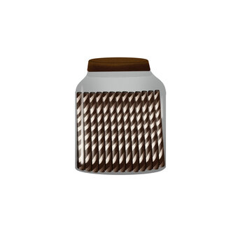 Chocolate Wafer Roll Sticks in a Glass Jar Illustration