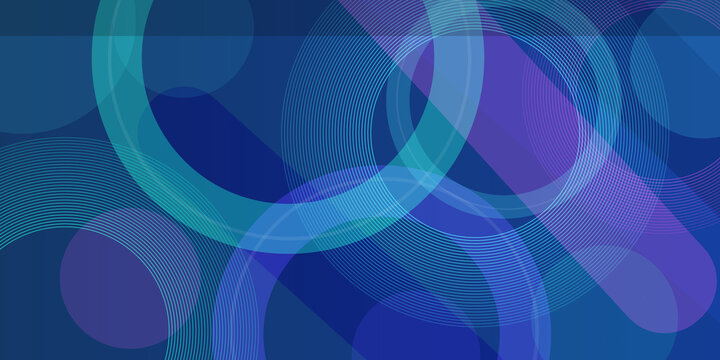 Abstract blue background with overlapping circular shapes and line patterns, creating a modern and harmonious design.