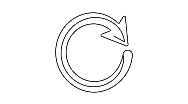 Black and white refresh icon symbol.