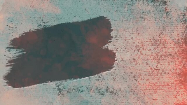 Abstract animated background with a wide brush stroke on a light background with vintage surface roughness and paper scuffs. Grunge texture with looping fast animations. Suitable for titles and presen