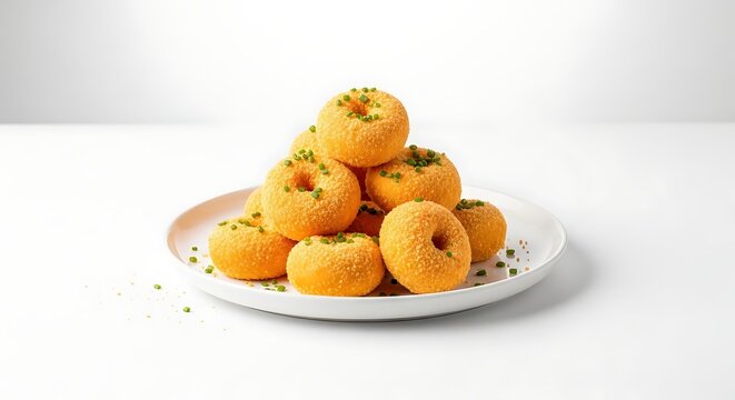 Fresh Sweet Golgappas on Plate.