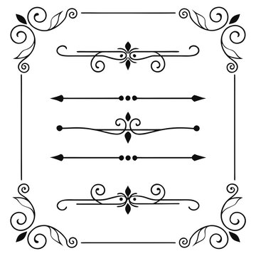 calligraphic design elements and page decoration