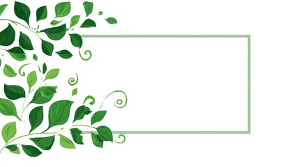 Obraz premium Vector green floral ornament, vector illustration, flat design, white background, simple shapes, simple design, white background, green color palette, green and gray color