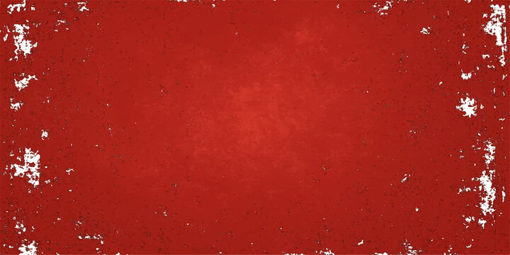 Abstract Red Grunge Paint Background with Vintage Textured Wall Surface Aged Distressed Paper Rough Rustic Pattern and Weathered Artistic Backdrop Design.