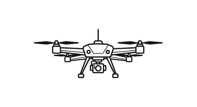 Professional quadcopter drone with camera for aerial filming