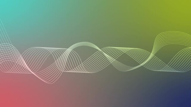 Abstract background with flowing colorful wave lines across the center minimal modern design animation