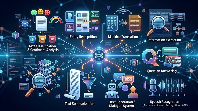 Infographic of natural language processing and artificial intelligence
