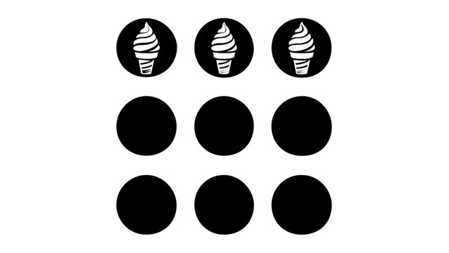 Clean flat vector line icon of a playful soft serve cone, designed for ice cream coupons, summer event posters, dessert apps, and concession signage.