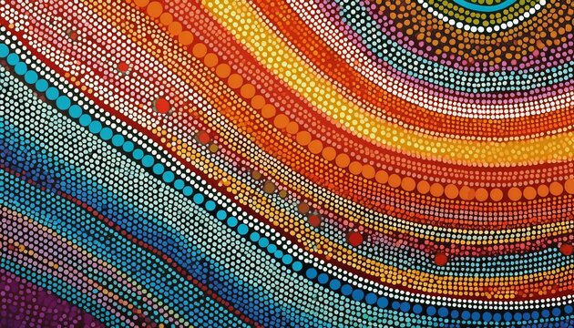 aboriginal style of dot painting abstract colorful background
