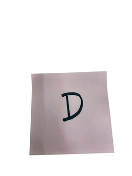 Handwritten capital letter d on white paper isolated on transparent background perfect for digital design and educational resources