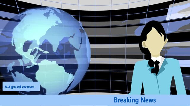 Background world map with people news background animation