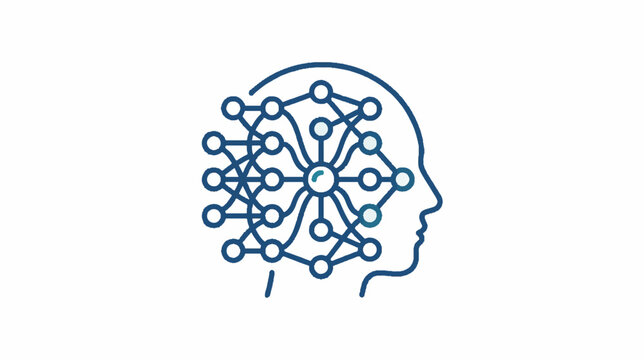 Digital circuit board brain network halftone background
